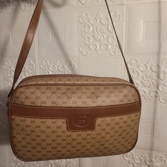 Gucci Micro Gg Interlocking Supreme Canvas Camel Leather CrossBody Bag AUTHENTIC - Picture 2 of 16